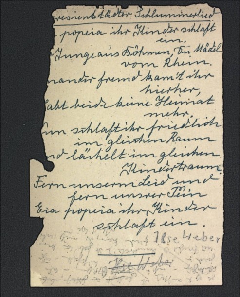 Handwritten poem by Ilse Weber, Wiener Archive collection, Alfred Wiener Documents, Correspondence, poems, etc. from Theresienstadt and other camps, 586.